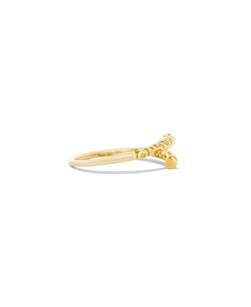 The Lovery Carved Gold Bypass Ring