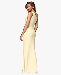 B&A By Betsy and Adam Women's One-Shoulder Side Ruched Ball Gown