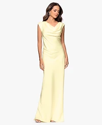 Betsy & Adam Women's Cowl Neck Ball Gown