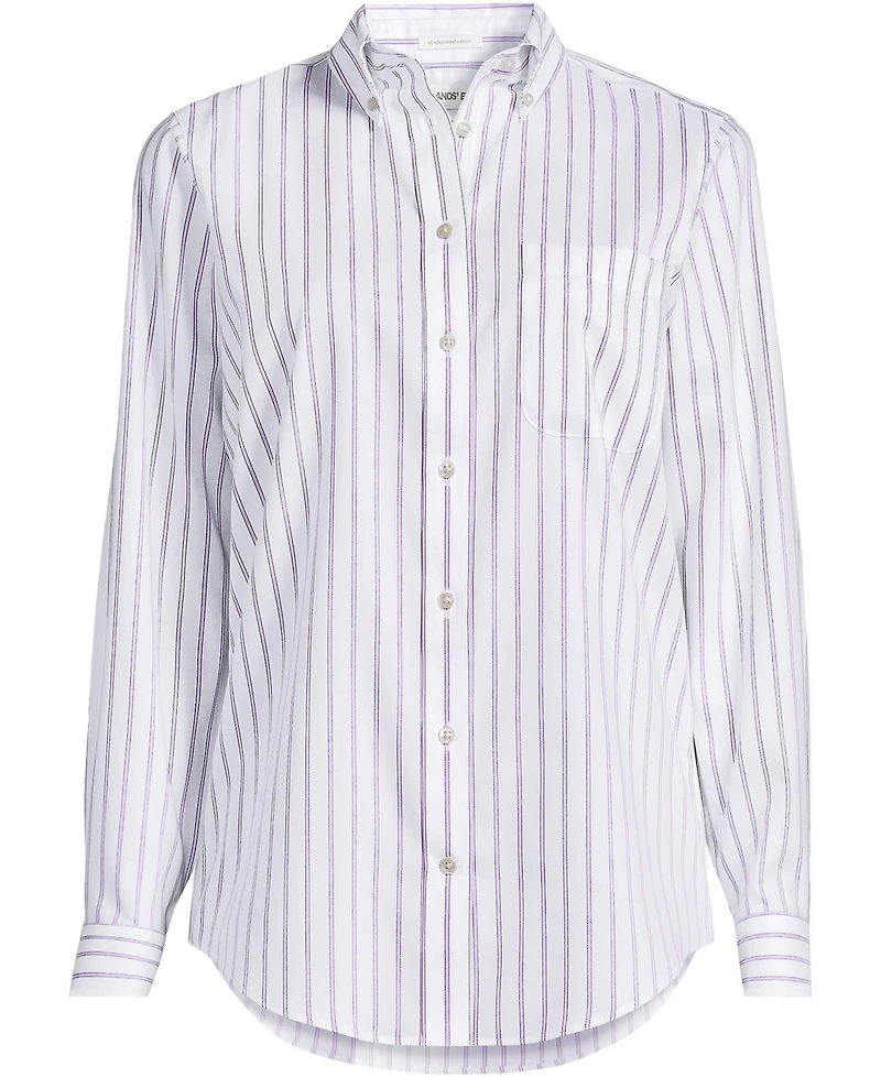 Lands' End Women's No Iron Pinpoint Mens Fit Shirt