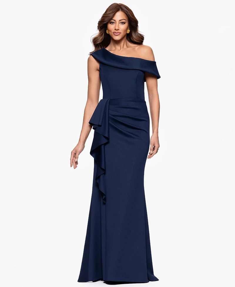 Xscape Petite One-Shoulder Ball Gown