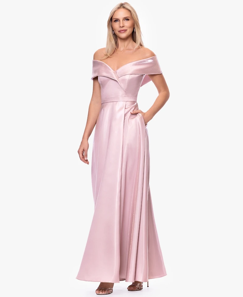 Xscape Petite Sweetheart Off-The-Shoulder Ball Gown