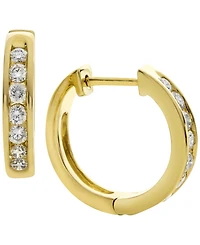 Macy's Diamond (1/2 ct. t.w.) Hoop Earrings in 14k Yellow Gold
