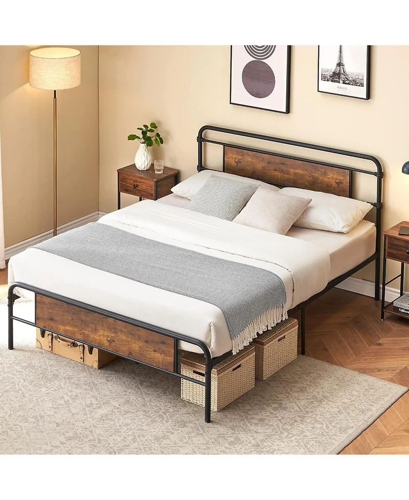 gaomon Bed Frame - 13 Inch Metal Platform Bed Frame with Wood Headboard, No Box Spring Needed, Heavy Duty Feet, Easy Assembly