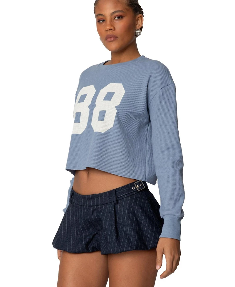 Edikted Women's 88 Waffle Long Sleeve T Shirt