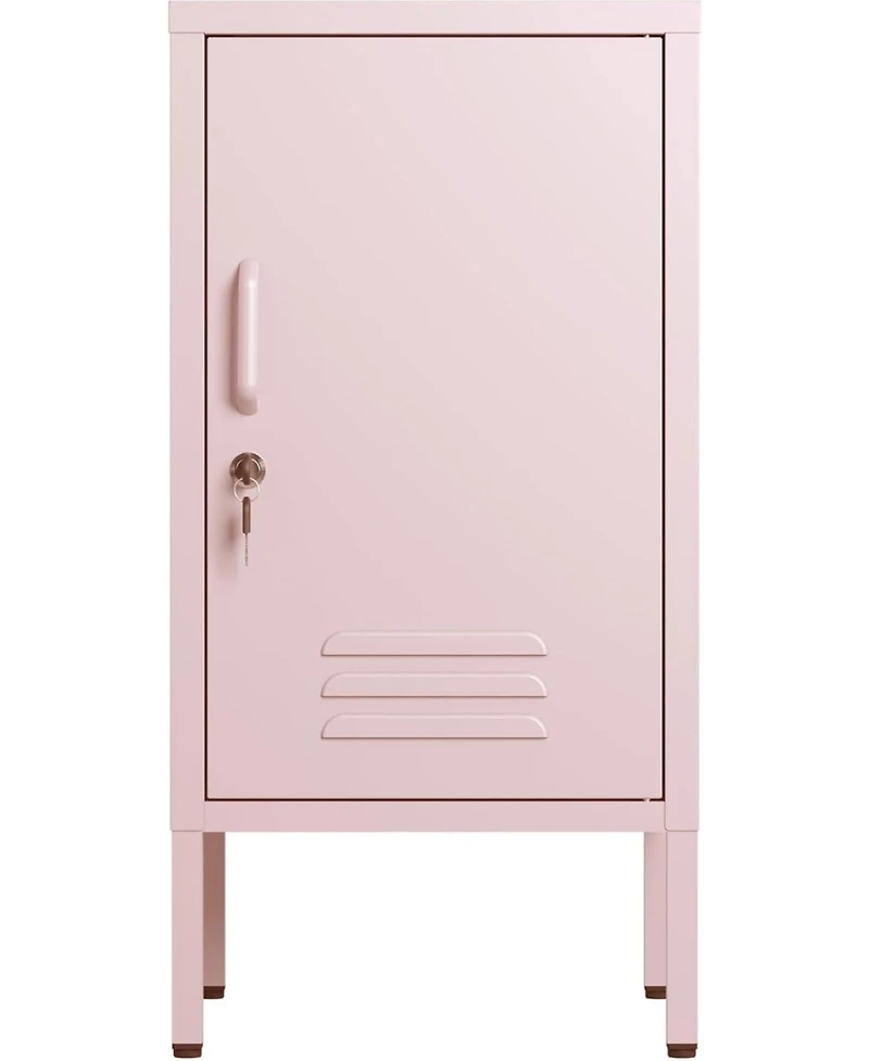 gaomon Metal Locker Nightstand with Door & Shelf, Modern Steel Bedside Storage Cabinet