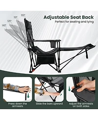 Mecale Reclining Camping Chair with Removable Footrest and Adjustable Backrest, Portable