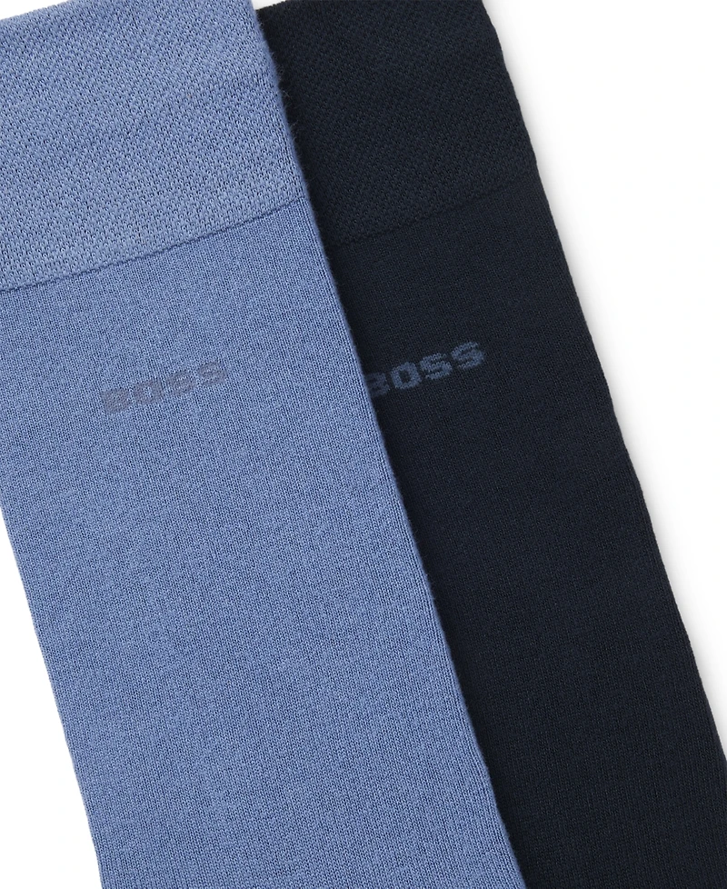 Hugo Boss Men's Solid Socks, 2-Pack