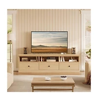 Gaomon Tv Console with Open Shelves & Storage Drawer, Multipurpose Media Unit
