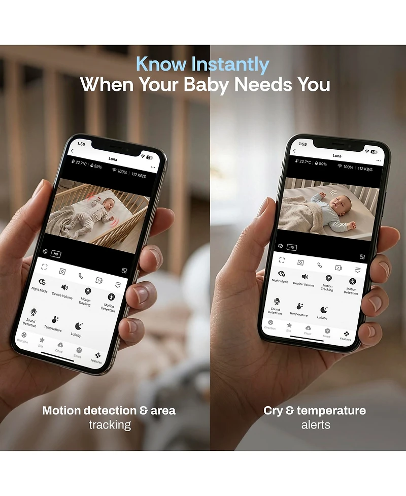 Miko Luna 2K Wi-Fi Smart Baby Monitor with Night Vision