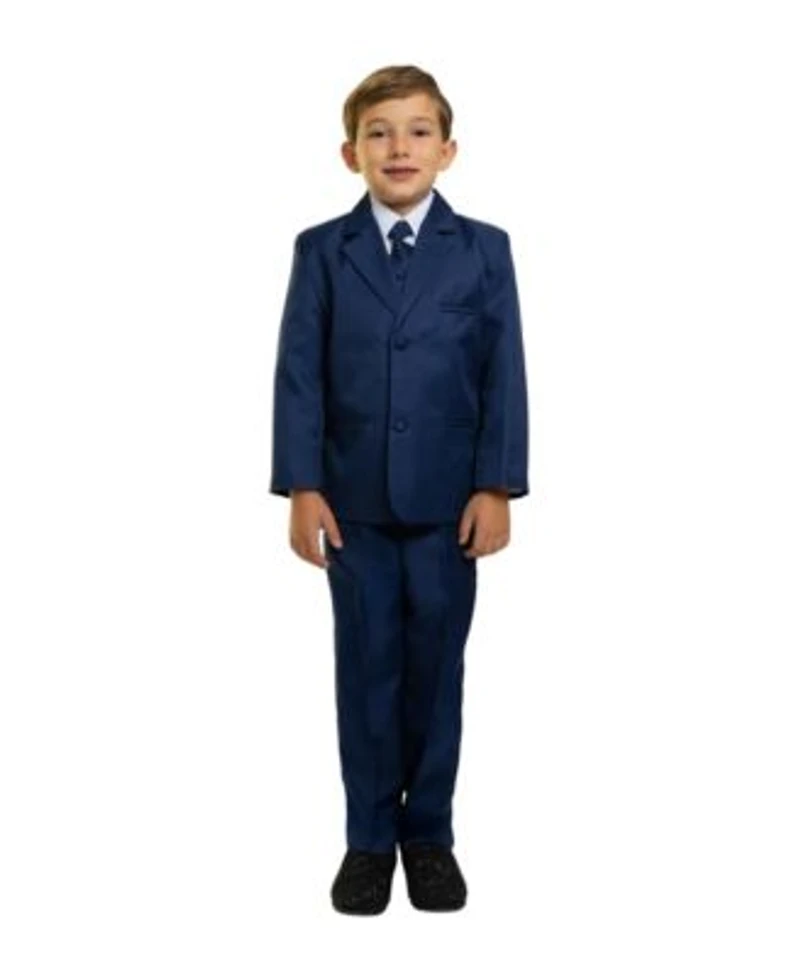 Peanut Butter Collection Toddler Boys Joey 5 Piece Shirt Tie Jacket Vest Pants Suit Set