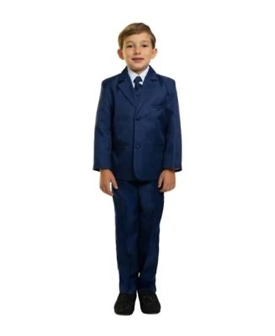 Peanut Butter Collection Toddler Boys Joey 5 Piece Shirt Tie Jacket Vest Pants Suit Set