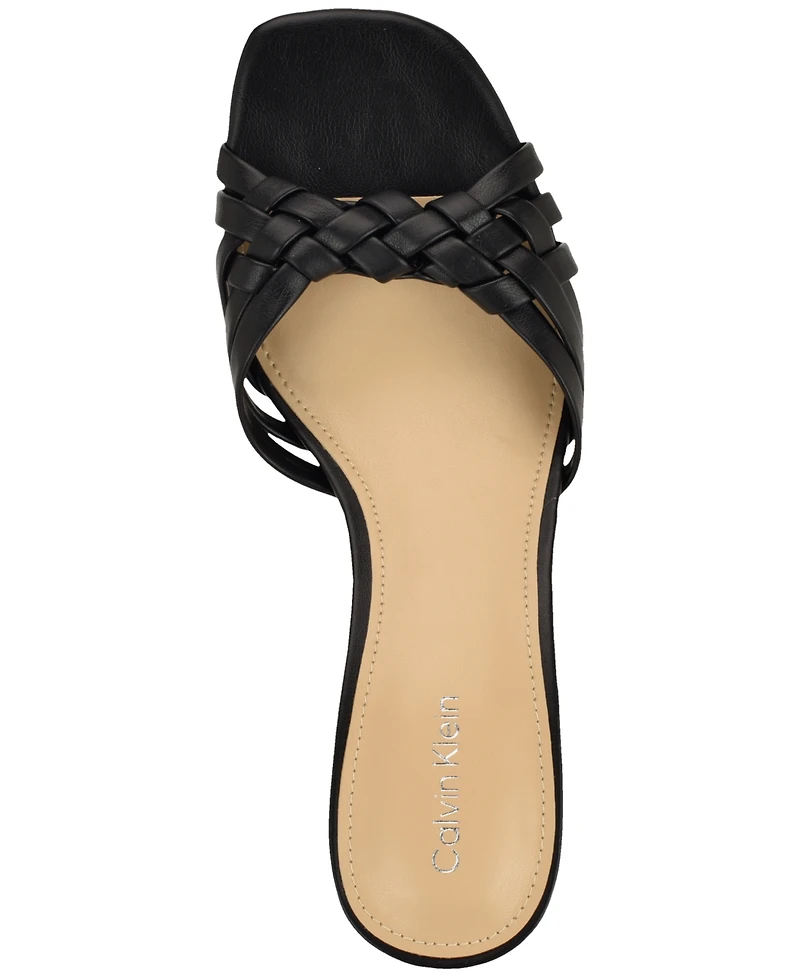 Calvin Klein Women's Wendine Woven Kitten Heel Dress Sandals