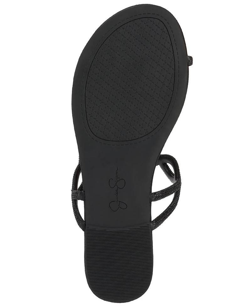 Jessica Simpson Women's Aloni Jelly Toe Ring Slip-On Flat Sandals