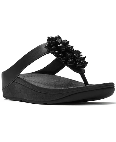 FitFlop Women's Fino Bead Cluster Toe Post Slip-On Sandals