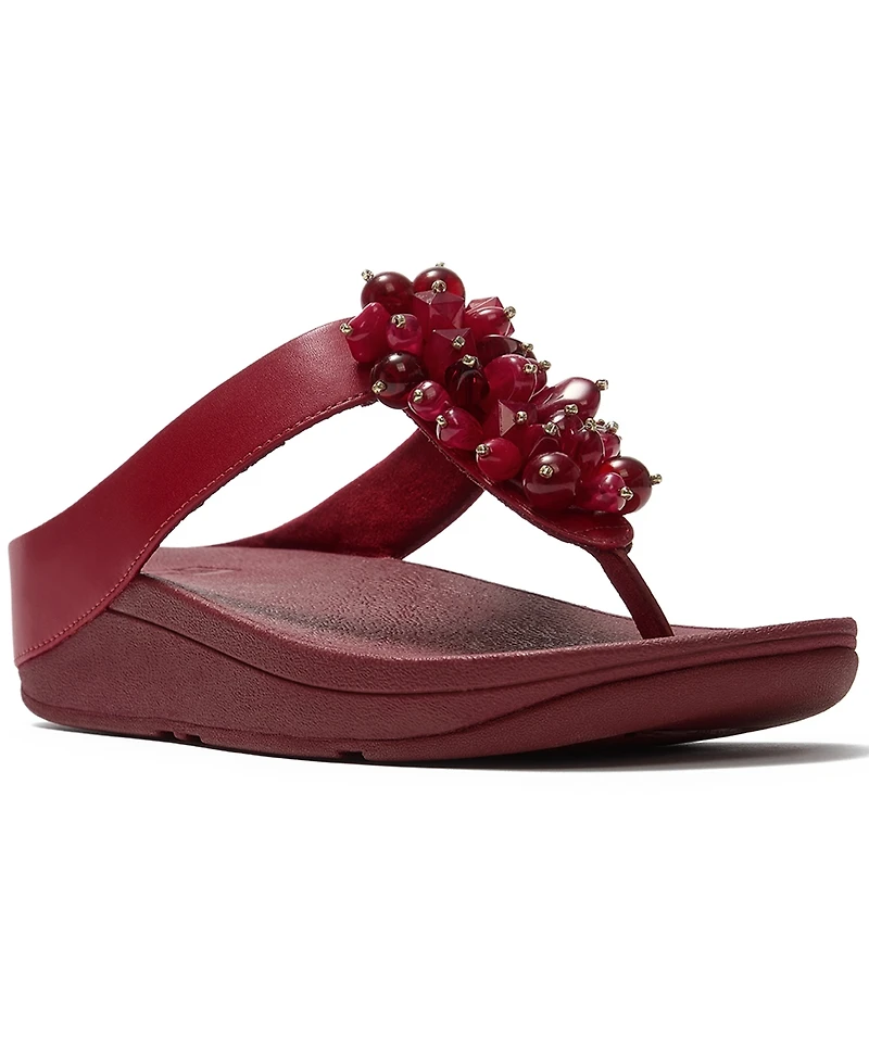FitFlop Women's Fino Bead Cluster Toe Post Slip-On Sandals