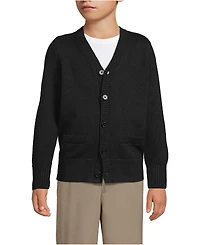 Lands' End Boys Cotton Modal Button Front Cardigan Sweater
