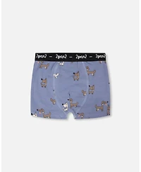 Deux par Little and Big Boy Cotton Boxer Dog Print