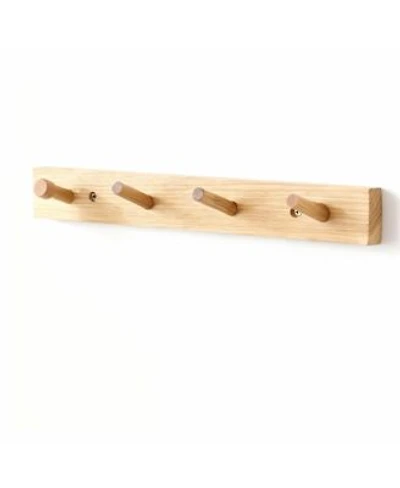 Yigii Hickory Wood Wall Coat Rack Space Saving Easy To Install