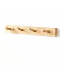 Yigii Hickory Wood Wall Coat Rack Space Saving Easy To Install