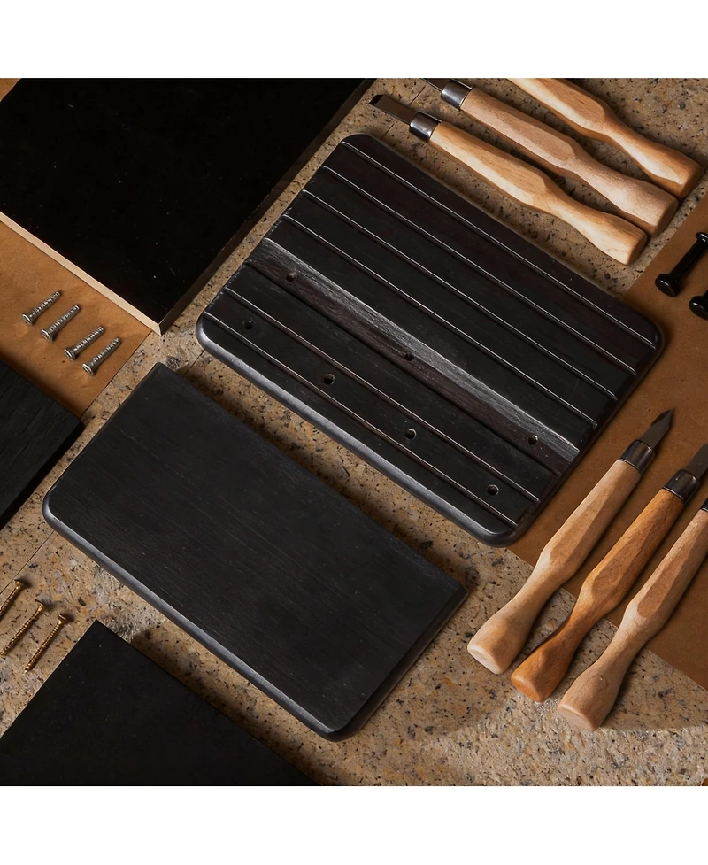 Yigii 7-Inch Pine Wood Key Rack with 4 Hooks & Shelf - Space-Saving Home Decor