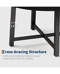 Draft - gaomon Round Dining Table, Industrial Dinner Table for 4 to 6, Wooden Kitchen with Sturdy Metal Frame