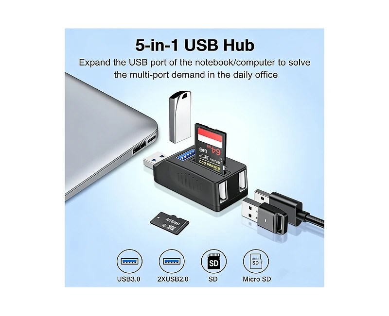 Risokeys 5-in-1 Usb 3.0 Hub