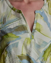 Dkny Women's Printed V-Neck Midi Dress