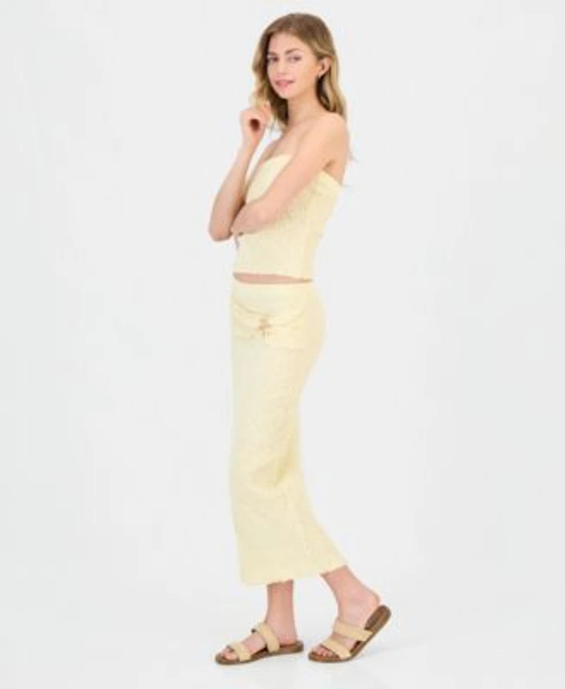 Madden Girl Juniors Pucker Tube Top Midi Skirt