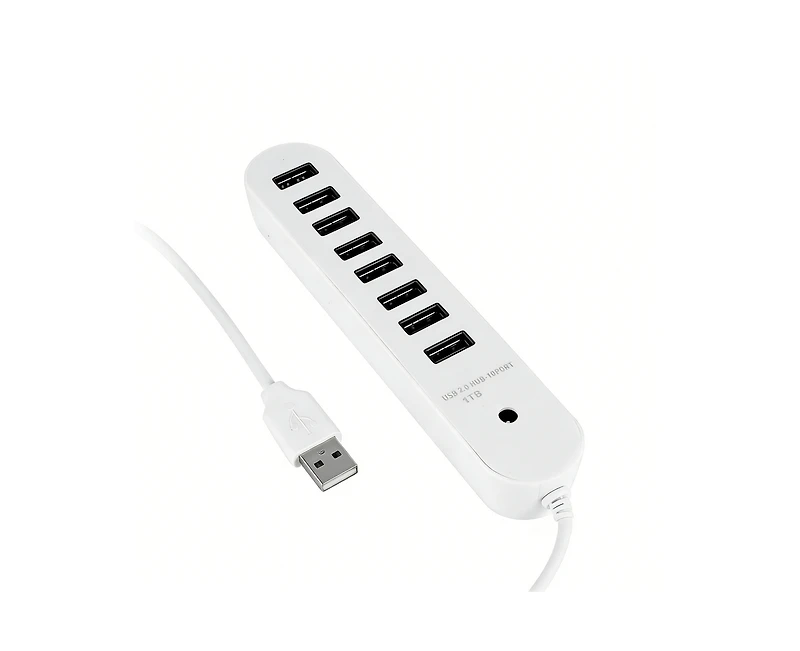 Risokeys 8-Port Usb 2.0 Hub, 480Mbps High-Speed Splitter, Plug & Play Usb Expander for Home Office & Travel