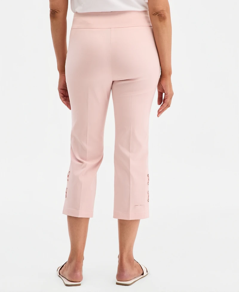 Jm Collection Women's Side Lace-Up Pull-On Capri Pants, Created for Macy's