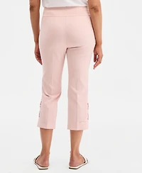 Jm Collection Women's Side Lace-Up Pull-On Capri Pants, Created for Macy's