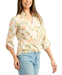 Bcx Women's Printed Button-Up Shirt