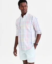 Club Room Men's Long-Sleeve Printed Oxford Shirt, Macy's Exclusive - Ox Lordy Plaid Yd