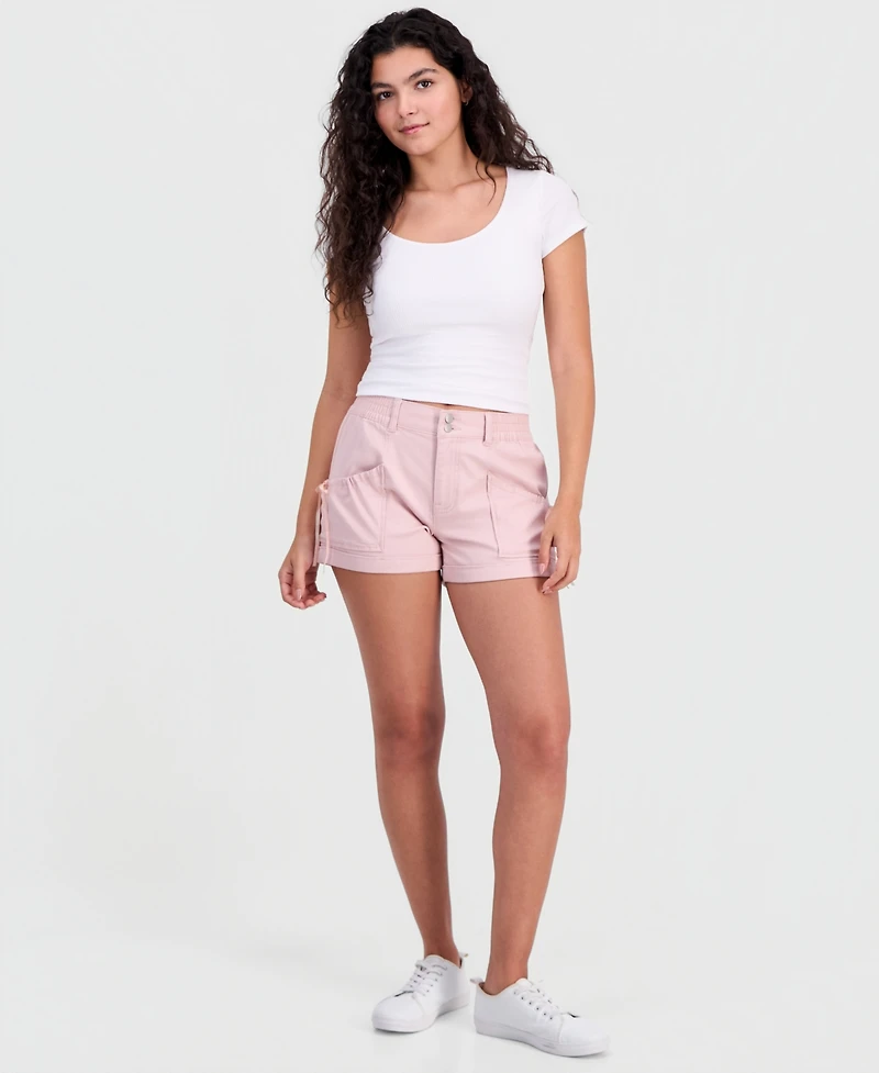 Celebrity Pink Juniors' Ribbon Bow-Pocket Shorts