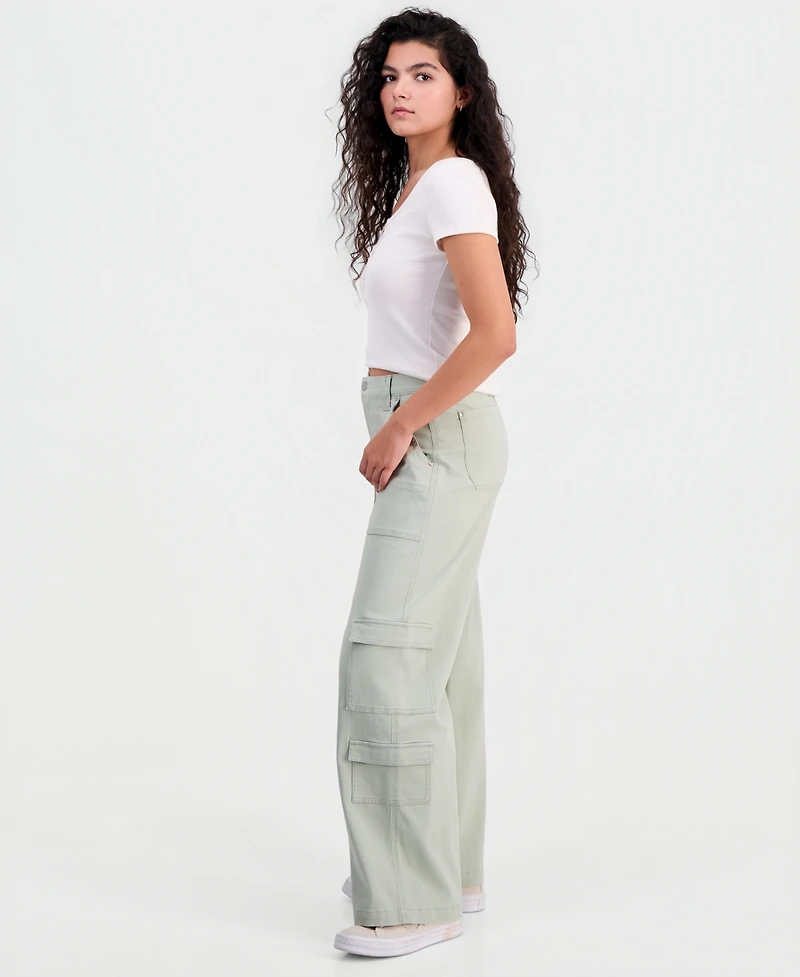 Celebrity Pink Juniors' Wide-Leg Cargo Pants