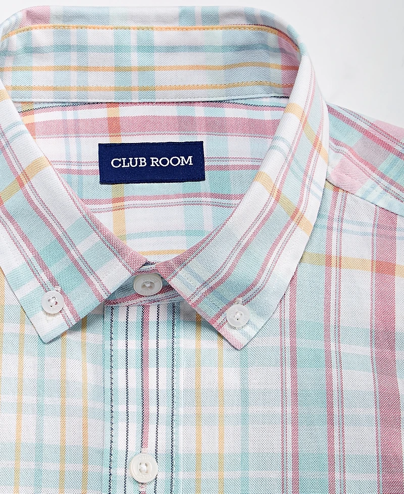 Club Room Men's Long-Sleeve Printed Oxford Shirt, Macy's Exclusive - Ox Lordy Plaid Yd