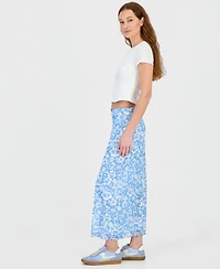 Hippie Rose Juniors' Printed Mesh Maxi Skirt
