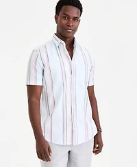 Club Room Men's Short-Sleeve Striped Oxford Shirt, Macy's Exclusive - Ox Stripe Yd