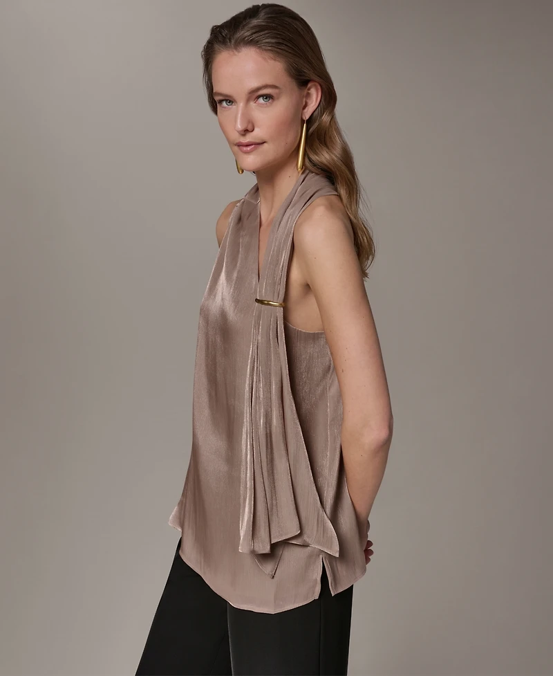 Donna Karan New York Women's Asymmetrical Halter Neck Top