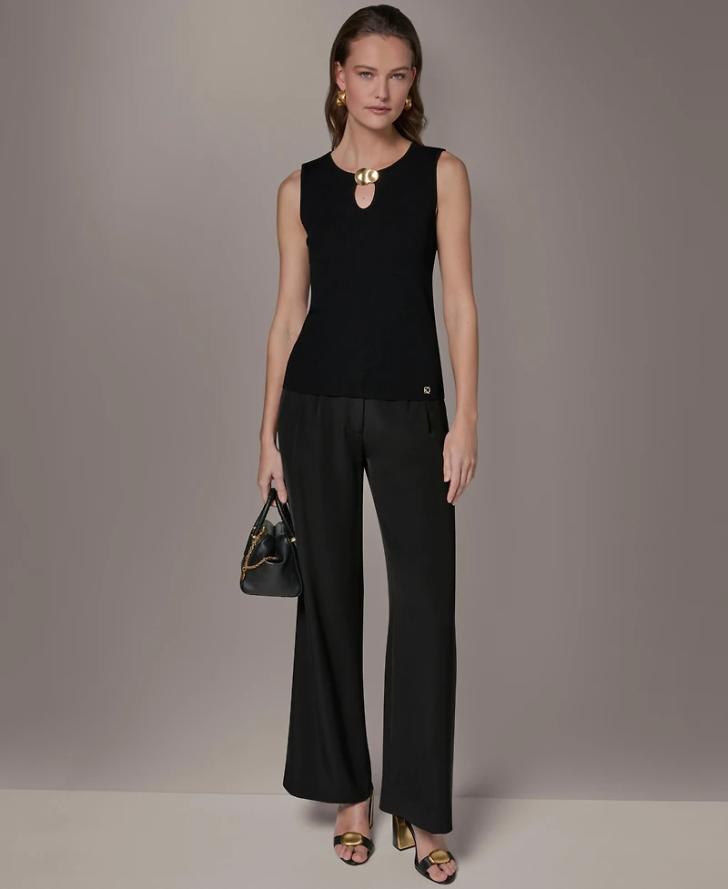 Donna Karan New York Women's Sleeveless Keyhole Sweater