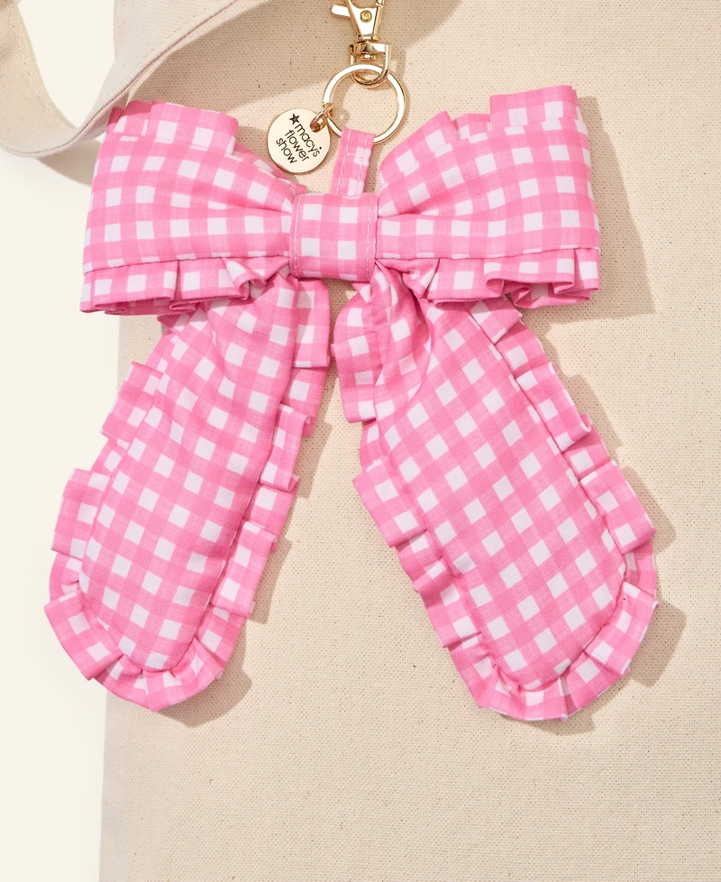 Macy's Flower Show Oversized Pink Gingham Bow Bag Charm, Macy's Exclusive