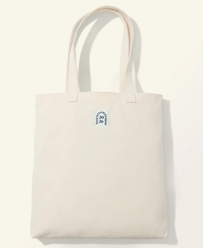 Macy's Flower Show Scattered Flower Embroidery Farmers Market Tote Bag, Macy's Exclusive