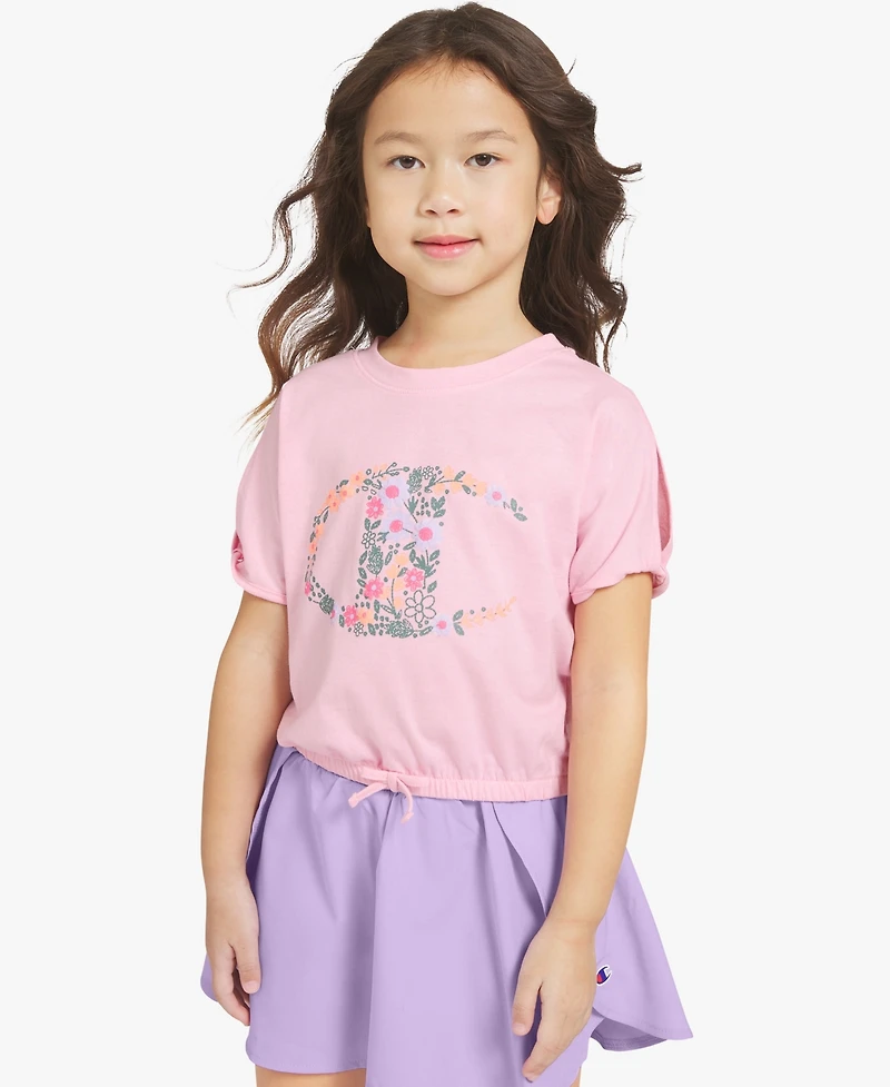 Champion Girls' 4-6X Short-Sleeve T-Shirt and Skort, 2-Piece Set