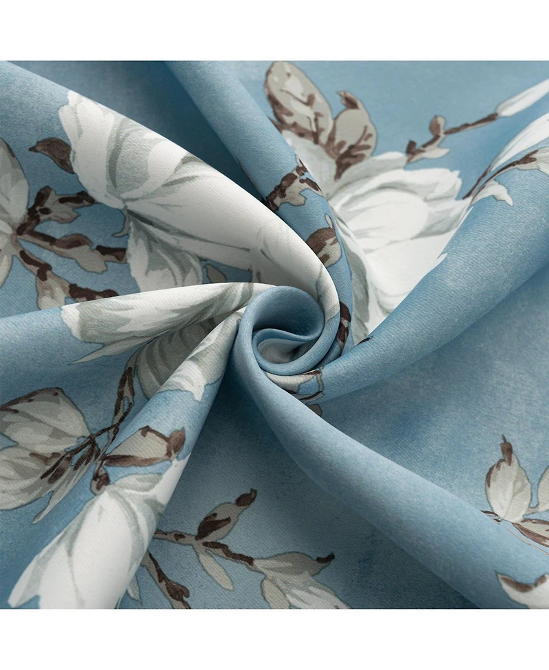 Olivia Gray 100% Polyester 200 Gsm Blossom Printed Blackout Grommet Curtain Panel 54" x 84