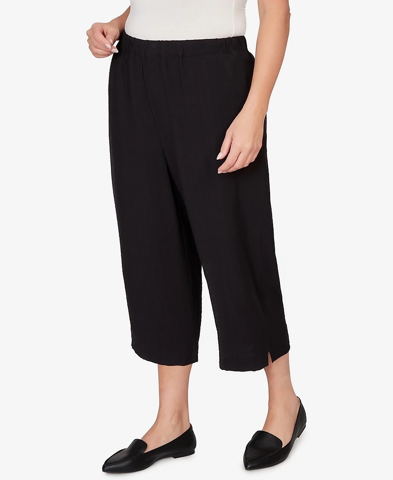 Alfred Dunner Plus Crowd Pleaser Relaxed Pull-On Black Capri Pants