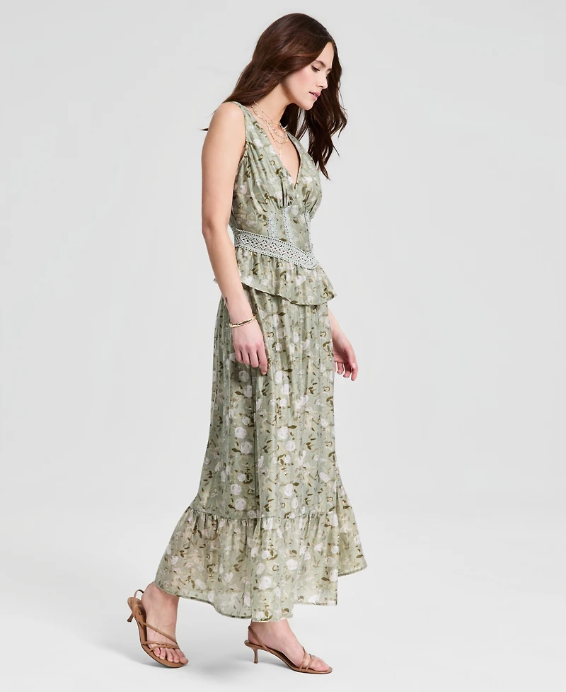 And Now This Women's Corset Peplum Maxi Dress, Macy's Exclusive