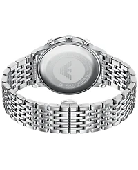 Emporio Armani Men's Quartz Chronograph Silver Stainless Steel Watch, 42mm