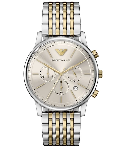 Emporio Armani Men's Quartz Chronograph Two-Tone Stainless Steel Watch, 42mm