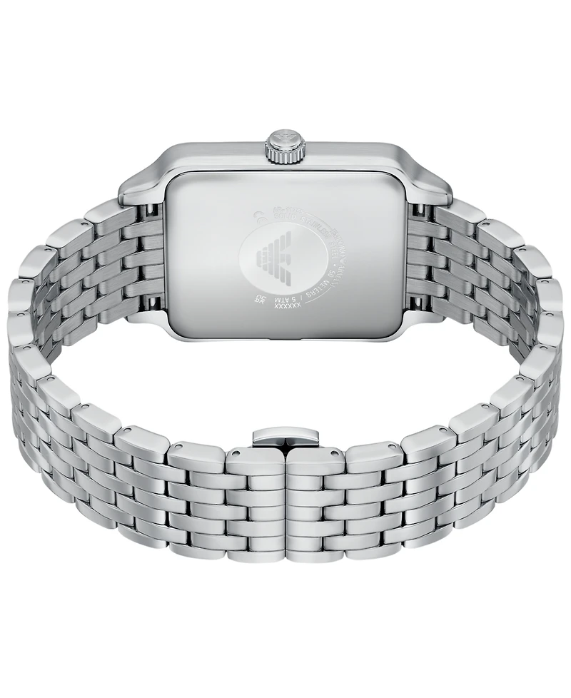 Emporio Armani Men's Quartz Three-Hand Silver Stainless Steel Watch, 36mm